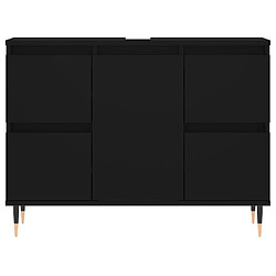 Maison Chic Armoire de salle de bain,Meuble de rangement,Meuble haut noir 80x33x60 cm bois d'ingénierie -GKD773048 pas cher