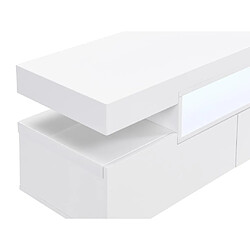 Vente-Unique Meuble TV 1 niche et 3 tiroirs avec LEDs - en MDF - Blanc - OKESA pas cher