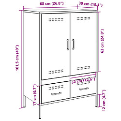 vidaXL Buffet haut rose 68x39x101,5 cm acier pas cher