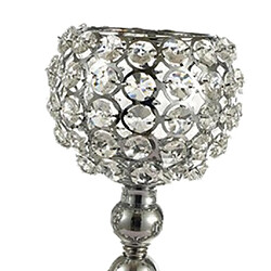 Acheter Bougeoirs En Cristal Chandeliers Pour Décoration De Table De Mariage Cadeau 15 Cm Argent