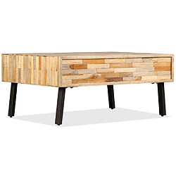 Avis vidaXL Table basse Teck de récupération massif 90x65x40 cm