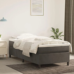 Maison Chic Lit Adulte - Lit simple Lit à sommier tapissier et matelas moelleux - Meuble de Chambre - Gris foncé 80x200 cm Velours -MN47090