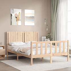 Avis Maison Chic Cadre/structure de lit avec tête de lit pour adulte - Lit Moderne Chambre 140x190 cm bois massif -MN41708