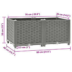 vidaXL Lit surélevé 80x40x38 cm Polypropylène pas cher