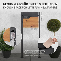 Acheter ML-Design Boîte aux lettres sur pieds boîte postale anthracite imitation bois avec support