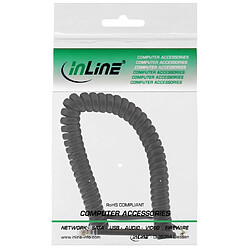 InLine Câble spirale RJ10 mâle/mâle, max. 2m noir, affecté 1:1