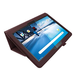 Acheter Etui en PU support de litchi café pour votre Lenovo Tab M10 TB-X605F