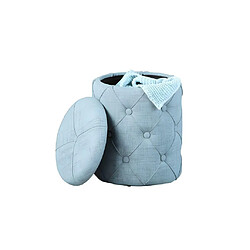 Acheter Vente-Unique Pouf de Rangement Capitonné "Elio" 40cm Bleu