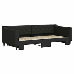 Avis Maison Chic Lit d'appoint | Lit de jour avec lit gigogne | Lit de repos noir 90x200 cm tissu -GKD74348