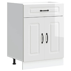 vidaXL Armoire de cuisine Kalmar blanc brillant bois ingénierie