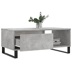 Avis vidaXL Table basse Gris béton 90x50x36,5 cm Bois d'ingénierie