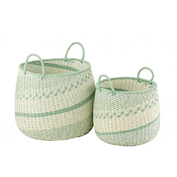 Dansmamaison Set De 2 Panier + Anse Zostere Beige/Vert