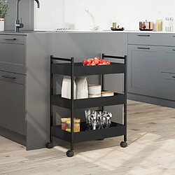 Acheter Maison Chic Desserte de cuisine | Chariot de cuisine | Meuble de rangement roulant noir 50x30x70 cm bois d'ingénierie -GKD52721