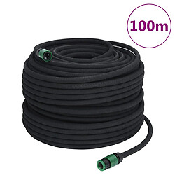 vidaXL Tuyau d'arrosage de jardin noir 0,6" 100 m caoutchouc