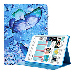 Etui en PU Impression de motifs avec support et porte-carte papillon pour votre Apple iPad 9.7 pouces (2018/2017)/Air 2/Air (2013)