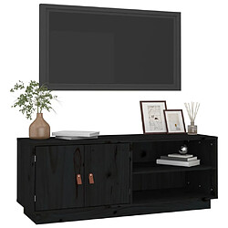 Avis vidaXL Meuble TV Noir 105x34x40 cm Bois de pin massif