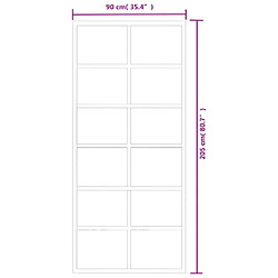 vidaXL Porte coulissante et quincaillerie Verre et Aluminium 90x205 cm pas cher