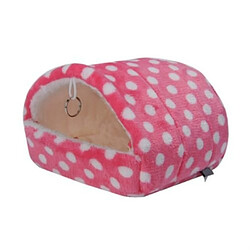 Wewoo Panier pour chien ou Chat Coussin triangle épaissi chaud Hamster perroquettaille L-13x14cm Rose