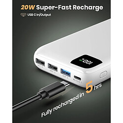 Avis SANAG Batterie Externe 27000Mah Power Bank - 22.5W Chargeur Portable Pd Usb C Avec 4 Sorties Charge Rapide Compatible Avec Téléphone Tablette (Blanc)