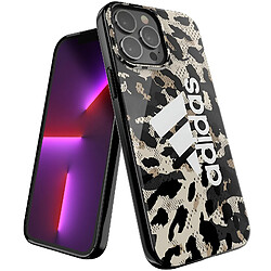 Adidas Coque Silicone pour iPhone 13 Imprimé Léopard Bords Surélevés Noir