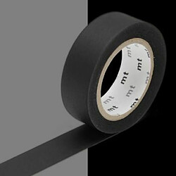 Masking tape unicolore - Noir mat - 1,5 cm x 7 m