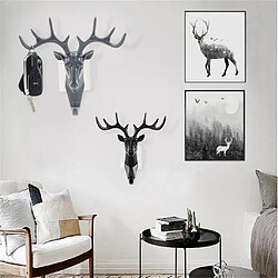 Acheter Animaux Cerf Cerfs Tête Crochet Cintre Porte-Mural Mur Décor Noir