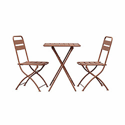 Mes Lot de 2 chaises de jardin pliables en métal terracotta - BACA pas cher