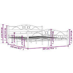 vidaXL Cadre de lit sans matelas noir acier 180x200 cm pas cher