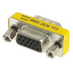 Wewoo Adaptateur VGA 15Pin mâle à VGA 15Pin femelle