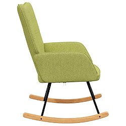 Avis vidaXL Chaise à bascule Vert Tissu