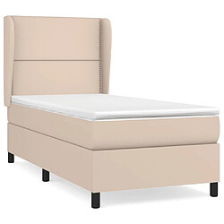 Maison Chic Structures de lit + matelas,Lit à sommier tapissier avec matelas Cappuccino 80x200 cm -MN48416