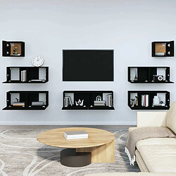 Avis Maison Chic Ensemble de meubles TV 7 pcs pour salon - Noir Bois d'ingénierie -MN74575