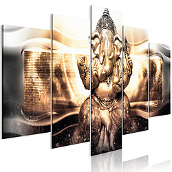 Artgeist Tableau - Buddha Style (5 Parts) Golden Wide [100x50]