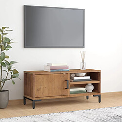 vidaXL Meuble TV Marron 90x30x40 cm Bois de pin massif