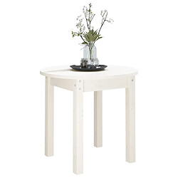 Avis vidaXL Table basse Blanc Ø 45x40 cm Bois massif de pin