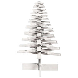 Avis vidaXL Arbre de Noël en bois pour décoration blanc 100 cm pin massif