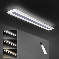 NETTLIFE Plafonnier LED Moderne 80CM Blanc Long Lampe de Dimmable avec Télécommande Plat Acrylique pour Salon Chambre Bureau Cuisine