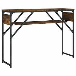 Maison Chic Table console | Meuble d'entrée | Table d'appoint avec étagère chêne fumé 105x30x75 cm -GKD30762