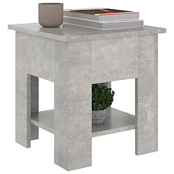 Avis vidaXL Table basse gris béton 40x40x42 cm bois d'ingénierie