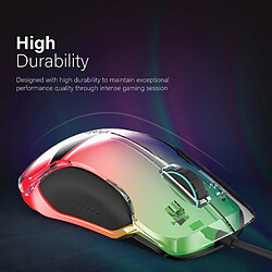 Avis Vertux Phoenix Souris gaming, coque transparente, 4 effets RGB, Lumiflux, 12000 DPI, 5 boutons programmables