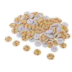 100pcs boutons en bois de flocon de neige à coudre accessoires de vêtements 15mm jaune