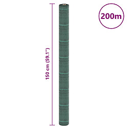 vidaXL Membrane anti-mauvaises herbes vert 1,5x200 m PP pas cher