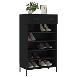 Avis Maison Chic Armoire à Chaussures Noir,Meuble de Rangement à Chaussures 60x35x105 cm bois d'ingénierie -MN10482