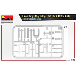 Mini Art 7.5 Cm Sprgr., Nbgr. & Pzgr. Patr. Kw.k.40 (stu.k.40) Shells With Ammo Boxes - Décor Modélisme pas cher