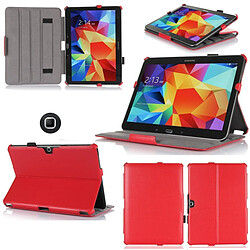 Xeptio Samsung Galaxy Tab S 10.5 pouces : Housse protection Ultra Slim Style Cuir rouge - Etui coque