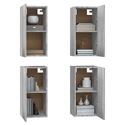 Avis vidaXL Meubles TV 4 pcs Sonoma gris 30,5x30x60 cm Bois d'ingénierie