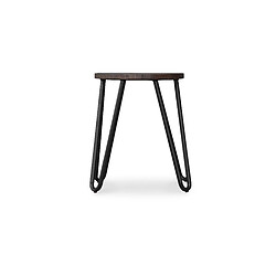 Acheter ICONIK INTERIOR Tabouret Hairpin - 42cm - Bois foncé et métal Bronze