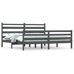 vidaXL Cadre de lit sans matelas bois massif de pin 200x200 cm gris