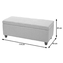 Mendler Banc/banquette/coffre de rangement Kriens, 114x45x45cm, similicuir ~ crème