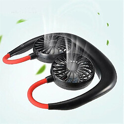 Avis (vert) Tour de cou Mini Ventilateur Portable Style Suspendu au Cou Paresseux Double Refroidisseur Usb Rechargeable